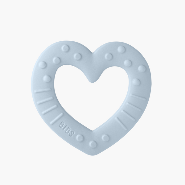 BIBs Baby Bitie Heart Teether - Baby Blue