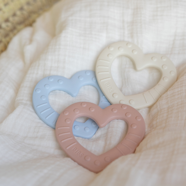 BIBs Baby Bitie Heart Teether - Ivory