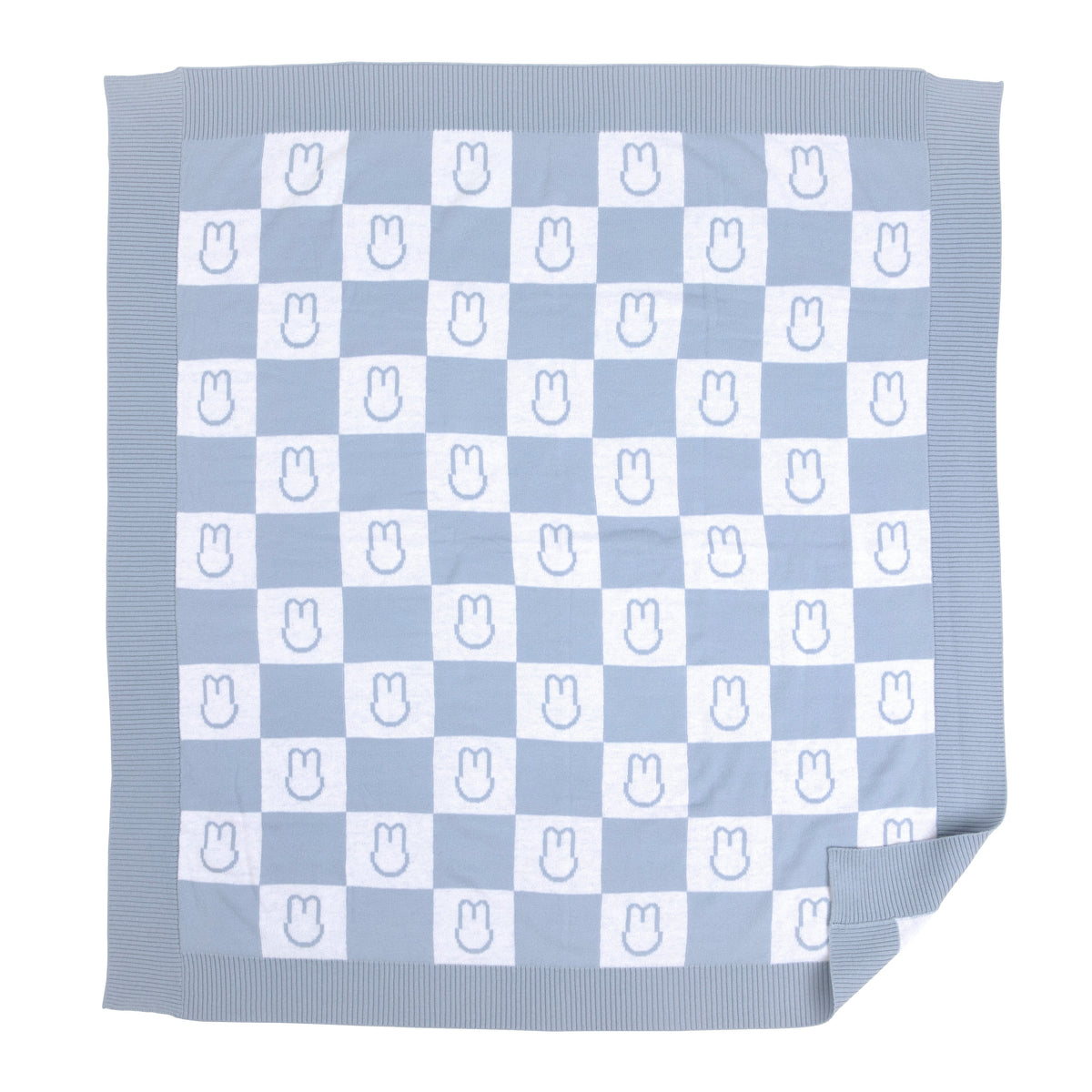 Bunnie Caddie x Mini Motif Blanket - Dusty Blue & White